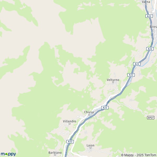 La carte pour la ville de Chiusa 39043