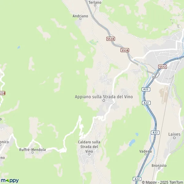 Plan Appiano sulla Strada del Vino carte de Appiano sulla Strada del