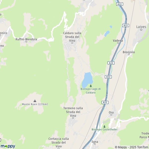 La carte pour la ville de Caldaro sulla Strada del Vino 39052
