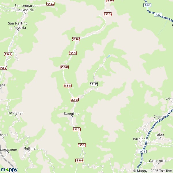 La carte pour la ville de Sarentino 39058