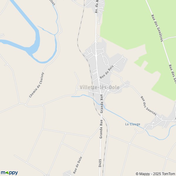 La carte pour la ville de Villette-lès-Dole 39100