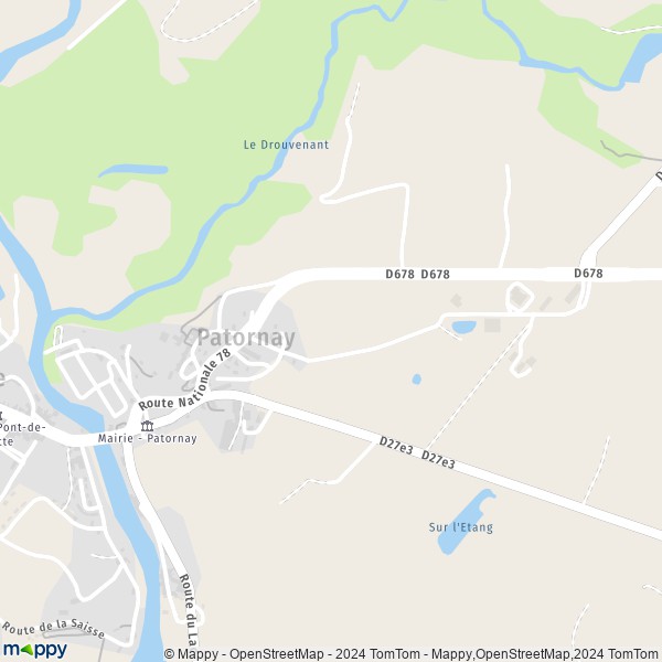 La carte pour la ville de Patornay 39130