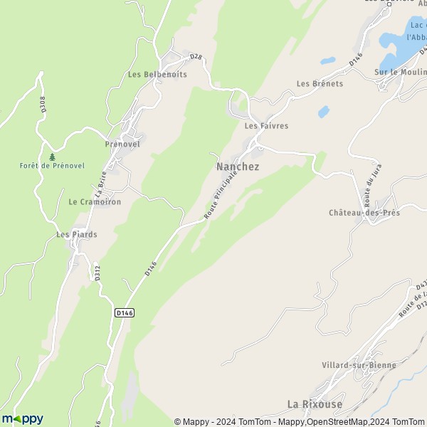 La carte pour la ville de Chaux-des-Prés, 39150 Nanchez