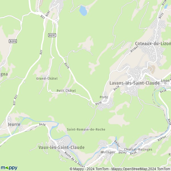 La carte pour la ville de Pratz, 39170 Lavans-lès-Saint-Claude