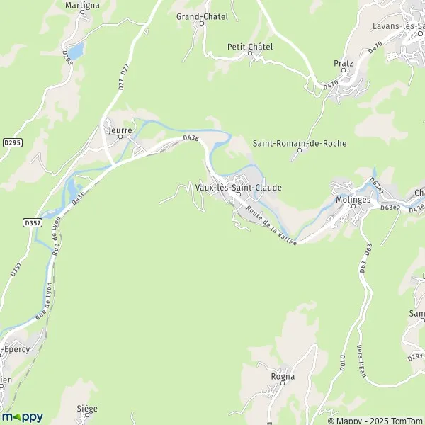 Plan VauxlèsSaintClaude carte de VauxlèsSaintClaude (39360) et