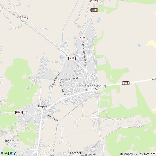 La carte pour la ville de 3940-3971 Leopoldsburg