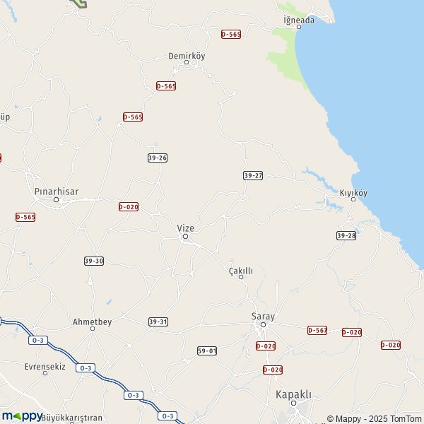 La carte pour la ville de Vize 39400