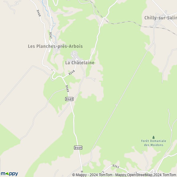 La carte pour la ville de La Châtelaine 39600