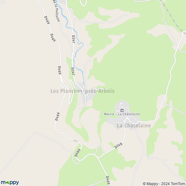 La carte pour la ville de Les Planches-près-Arbois 39600
