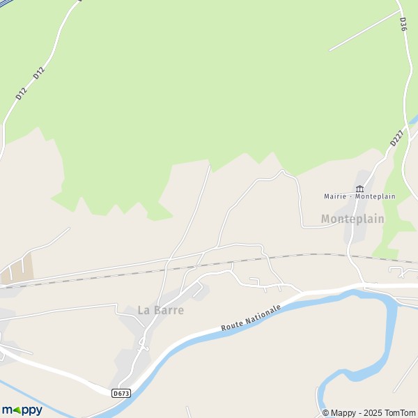 La carte pour la ville de La Barre 39700