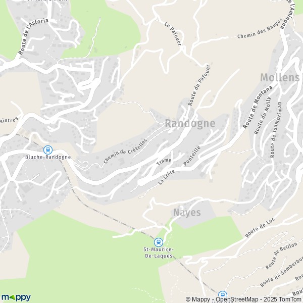 Carte Randogne, 3975 Crans-Montana