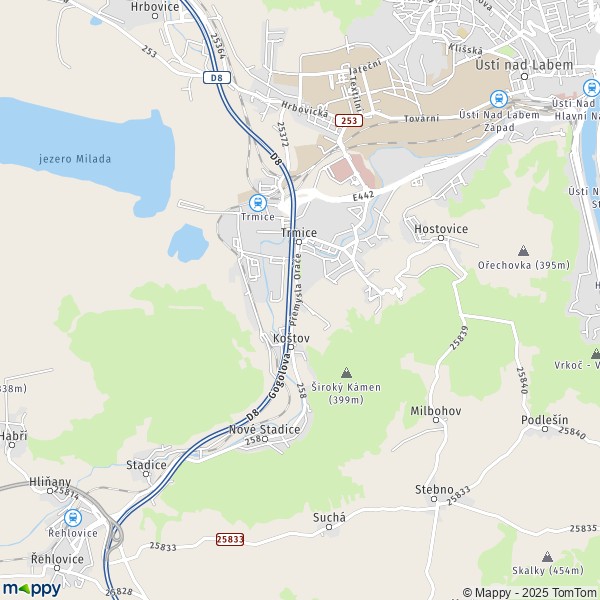 La carte pour la ville de Trmice 400 04