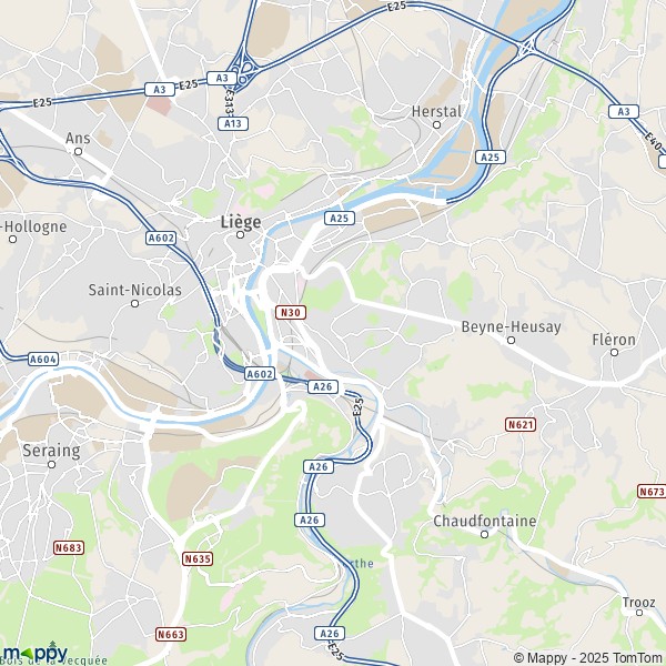 La carte pour la ville de Rocourt, 4000 Liège