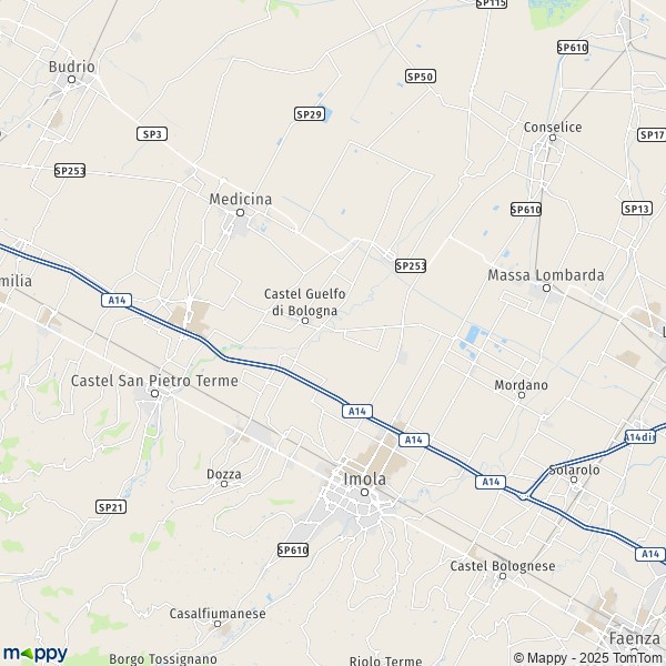 La carte pour la ville de Imola 40026