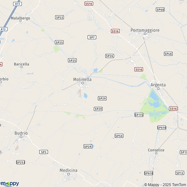 La carte pour la ville de Molinella 40062
