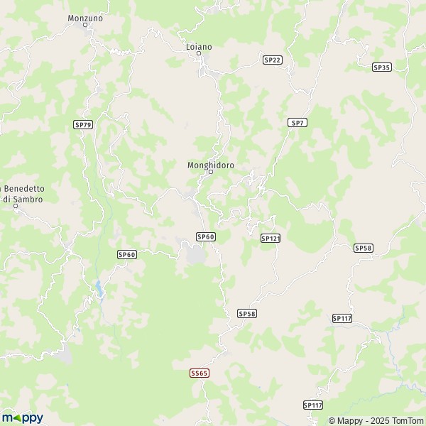 La carte pour la ville de Monghidoro 40063