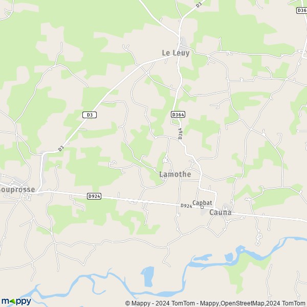 La carte pour la ville de Lamothe 40250