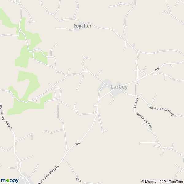 La carte pour la ville de Larbey 40250