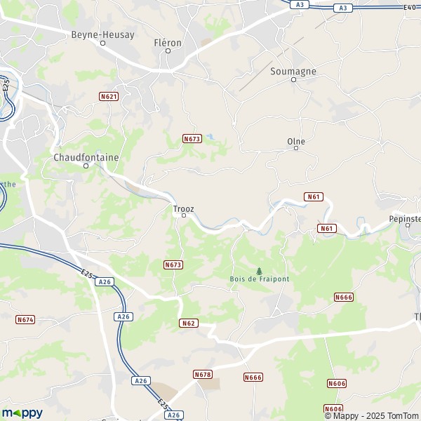 La carte pour la ville de 4050-4877 Trooz