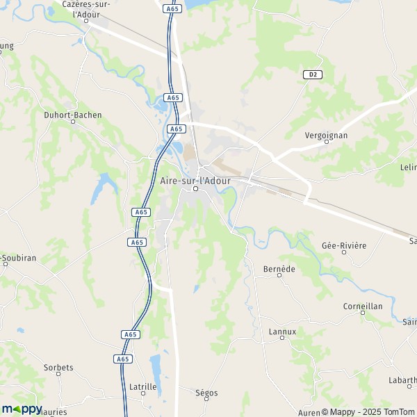 La carte pour la ville de Aire-sur-l'Adour 40800