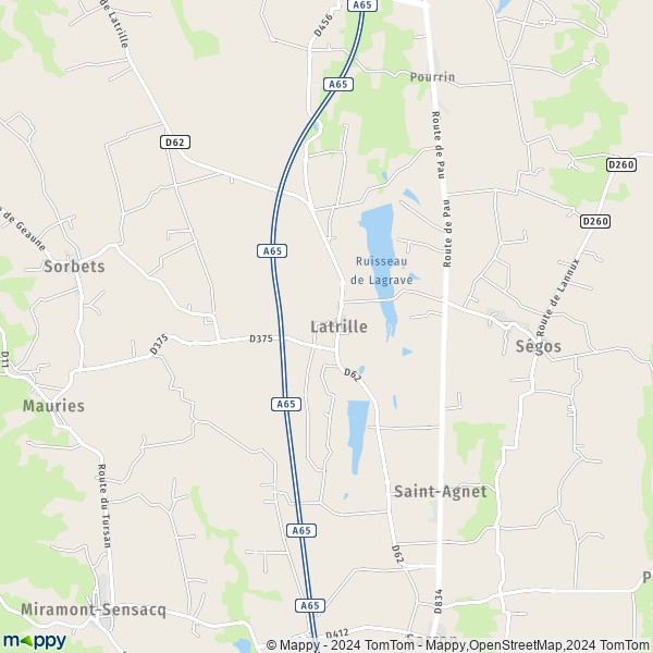 La carte pour la ville de Latrille 40800