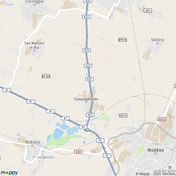 La carte pour la ville de Campogalliano 41011