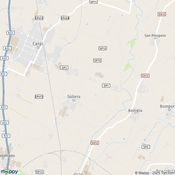La carte pour la ville de Soliera 41019