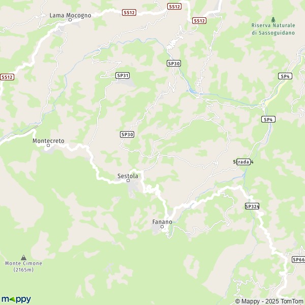 La carte pour la ville de Sestola 41029