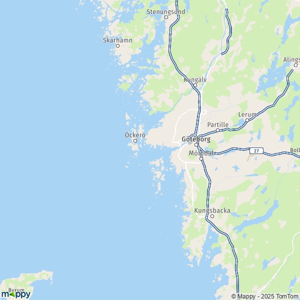 La carte pour la ville de Göteborg 41101-44290