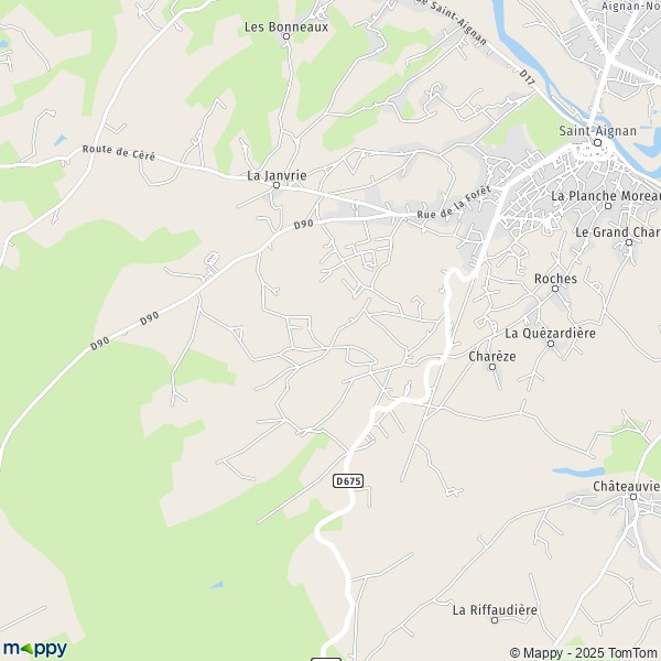 La carte pour la ville de Saint-Aignan 41110