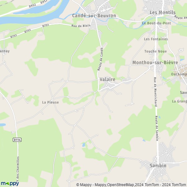 La carte pour la ville de Monthou-sur-Bièvre 41120