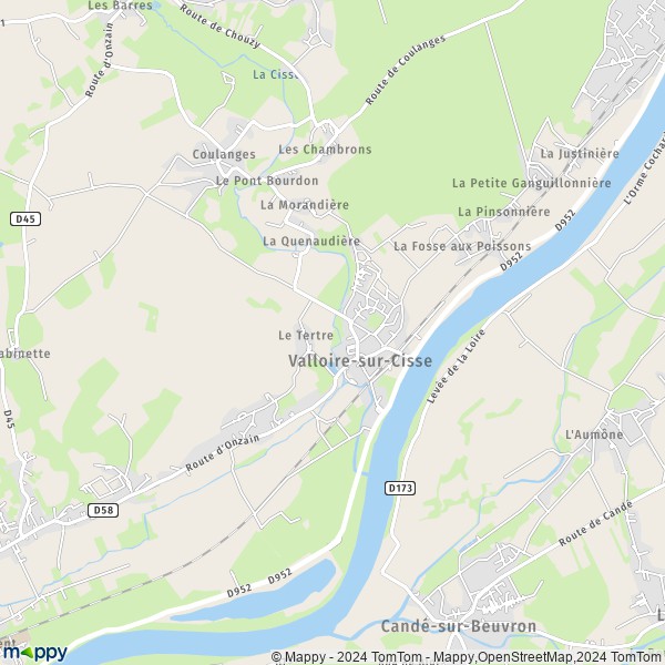 La carte pour la ville de Chouzy-sur-Cisse, 41150 Valloire-sur-Cisse