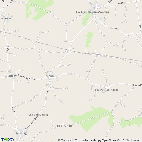 La carte pour la ville de Arville, 41170 Couëtron-au-Perche
