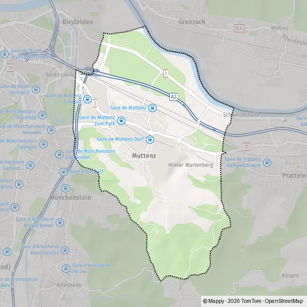 Plan Muttenz : carte de Muttenz (4127) et infos pratiques