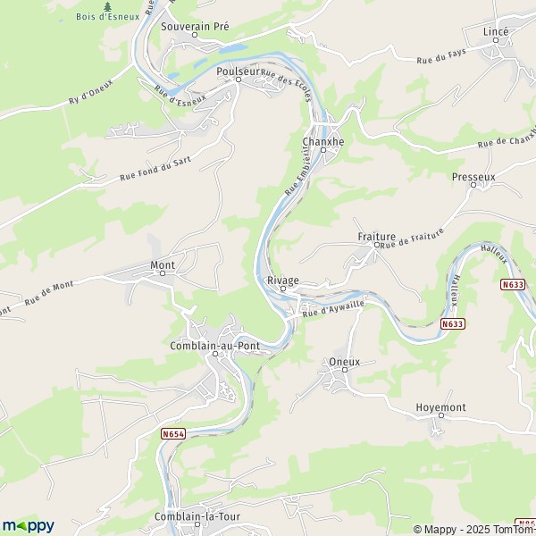 La carte pour la ville de 4130-4171 Comblain-au-Pont