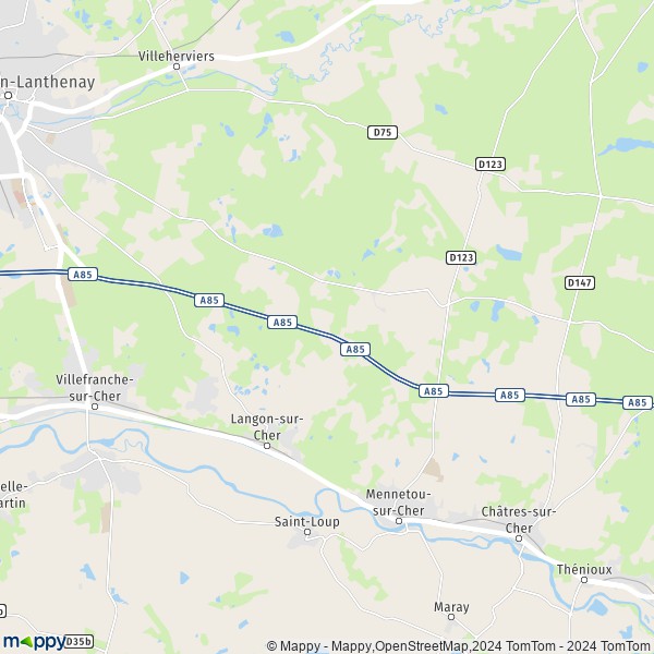 La carte pour la ville de Langon-sur-Cher 41320