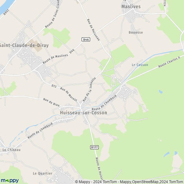 La carte pour la ville de Huisseau-sur-Cosson 41350