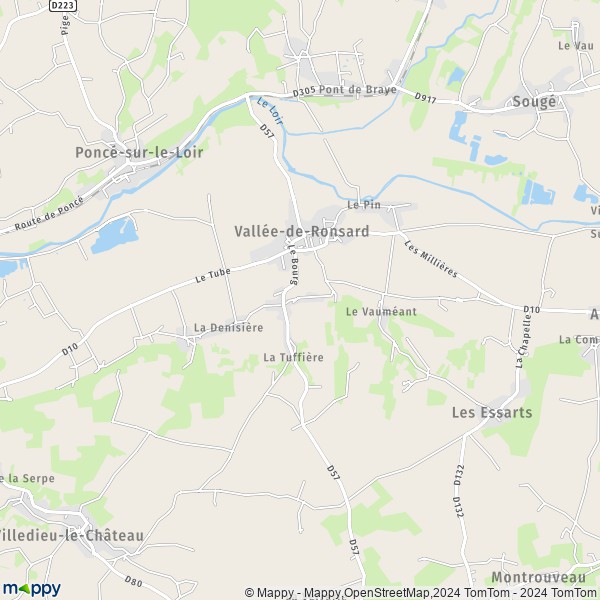 La carte pour la ville de Couture-sur-Loir, 41800 Vallée-de-Ronsard