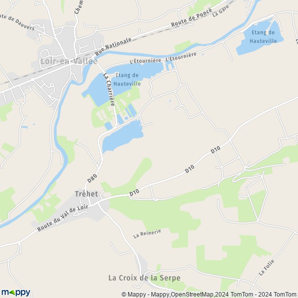 La carte pour la ville de Tréhet, 41800 Vallée-de-Ronsard