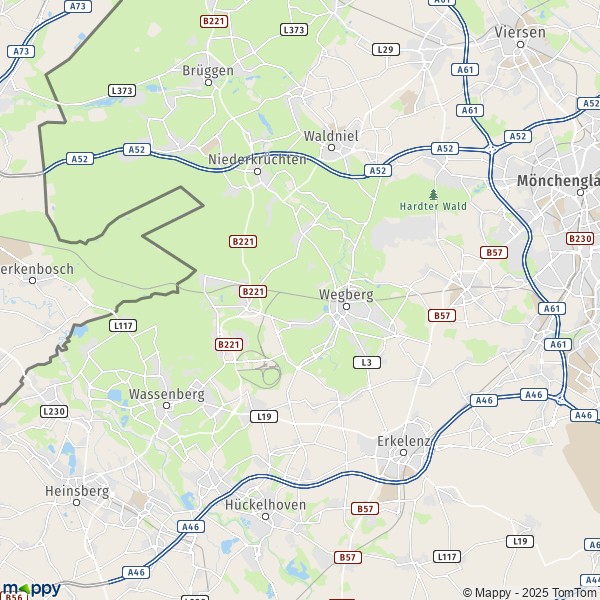 La carte pour la ville de 41844 Wegberg