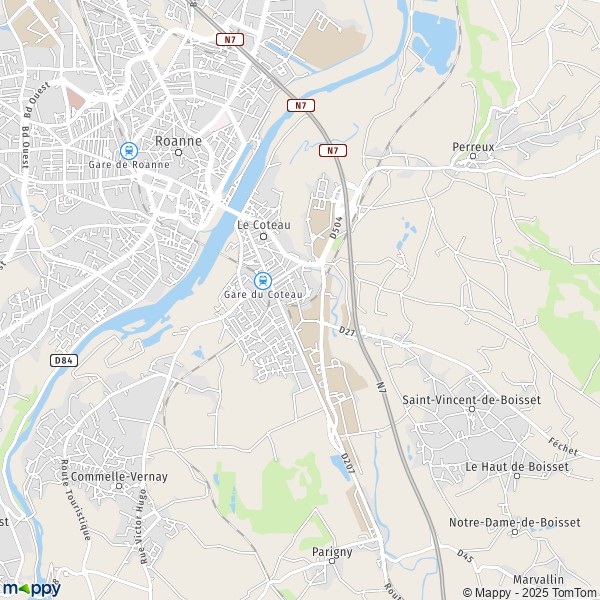 Carte Z.A. du Coteau, 42120 Le Coteau