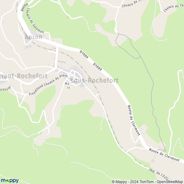 La carte pour la ville de L'Hôpital-sous-Rochefort 42130