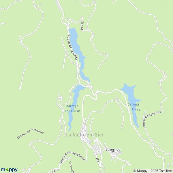 Carte La Rive, 42131 La Valla-en-Gier