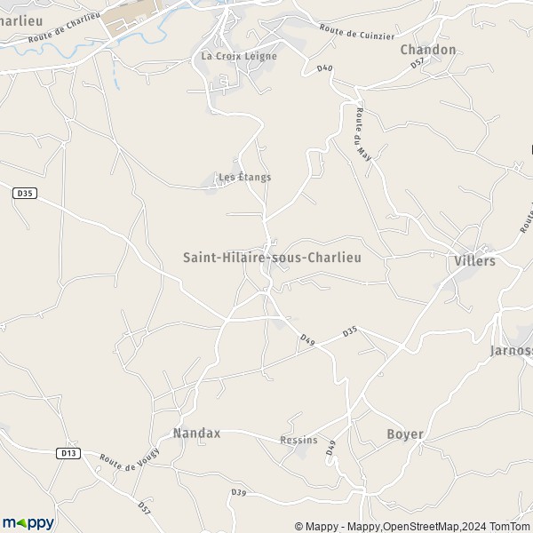 La carte pour la ville de Saint-Hilaire-sous-Charlieu 42190