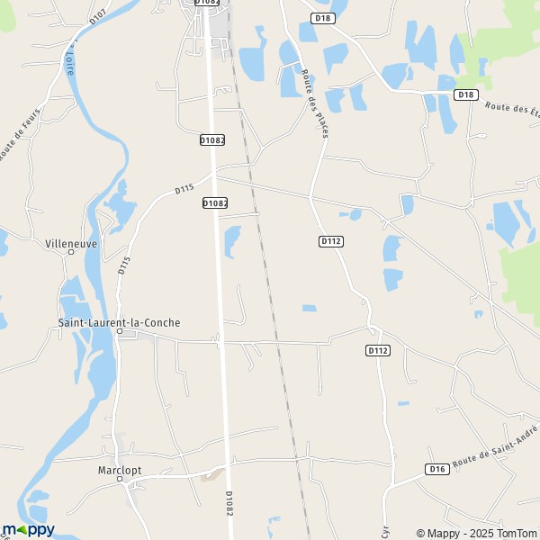 La carte pour la ville de Saint-Laurent-la-Conche 42210