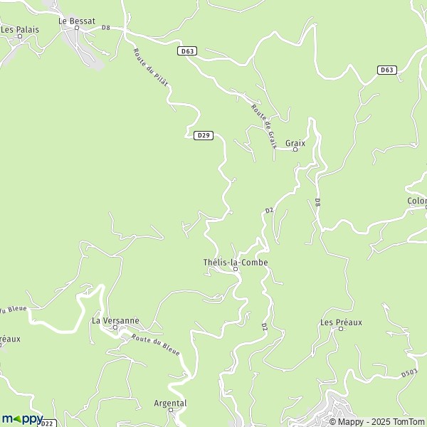 Carte La Combe, 42220 Saint-Sauveur-en-Rue