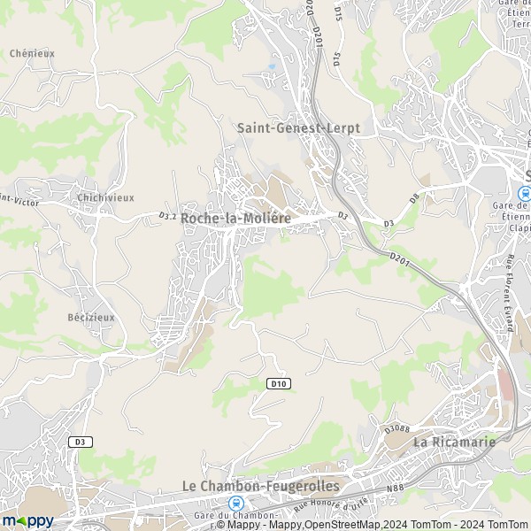 La carte pour la ville de Roche-la-Molière 42230