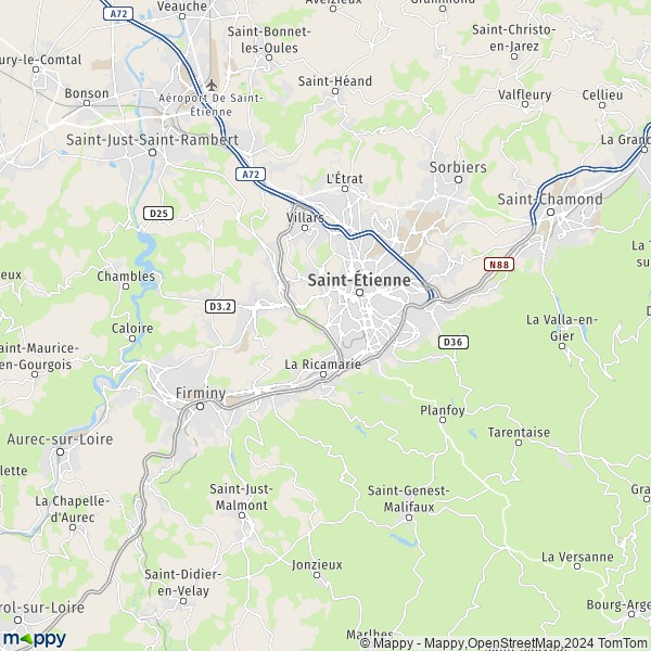 La carte pour la ville de Saint-Victor-sur-Loire, 42230 Saint-Étienne
