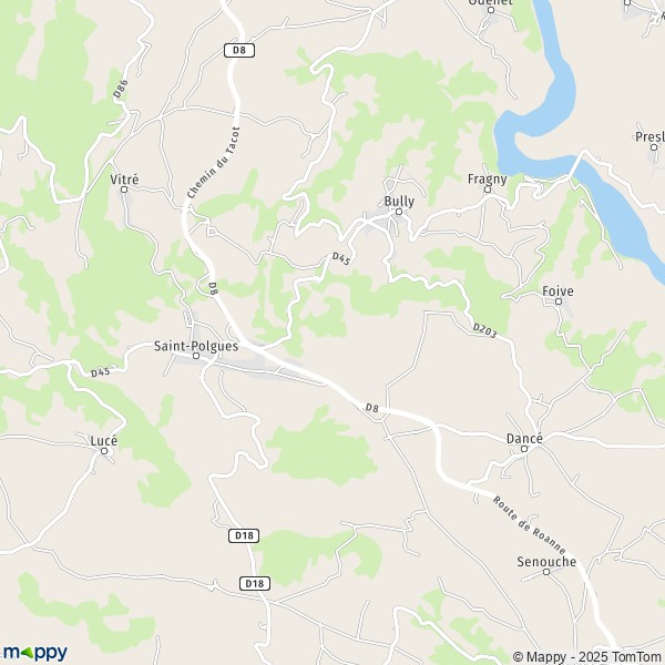 Carte Les Hauts, 42260 Saint-Polgues