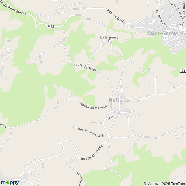 La carte pour la ville de Nollieux 42260